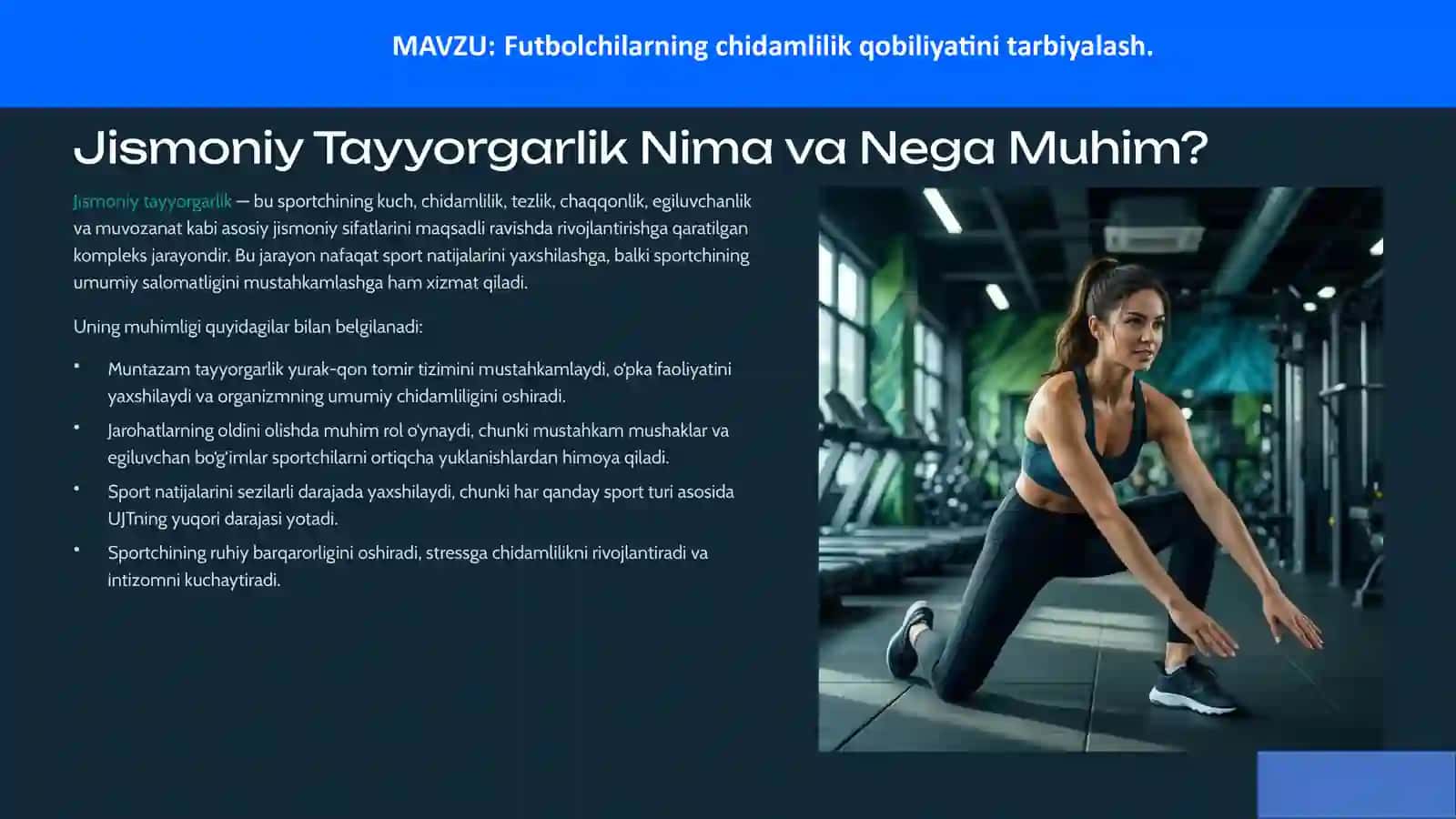 Futbolchilarning chidamlilik qobiliyatini tarbiyalash 3