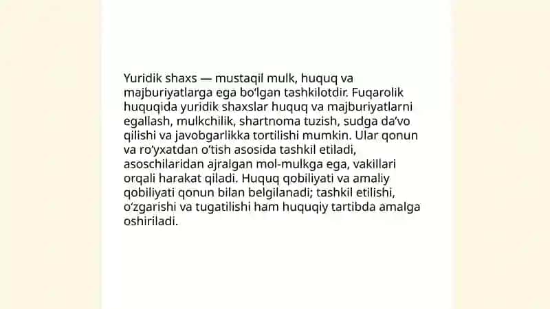Fuqarolik huquqining subyekti sifatida yuridik shaxslar 3
