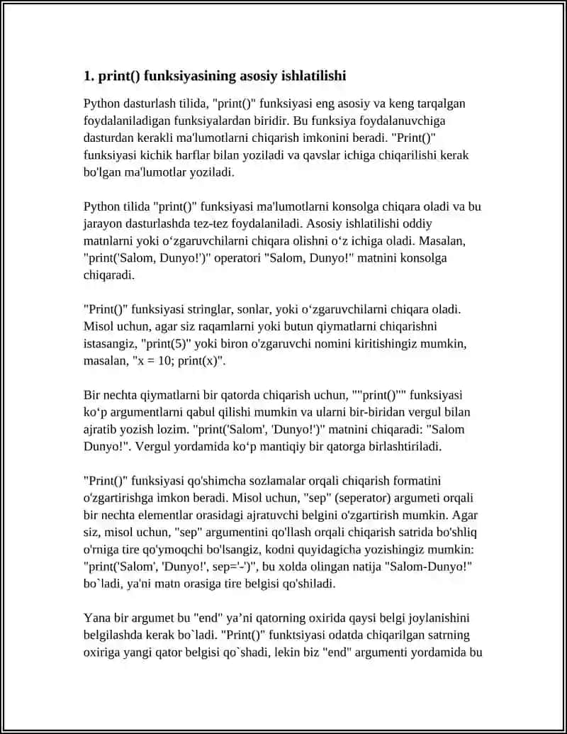 PYTHONDA KIRITISH VA CHIQARISH OPERATORLARI 3