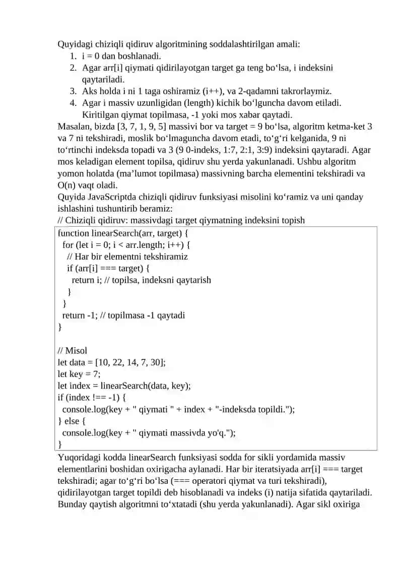 JavaScriptda Massivlar bilan ishlash 3