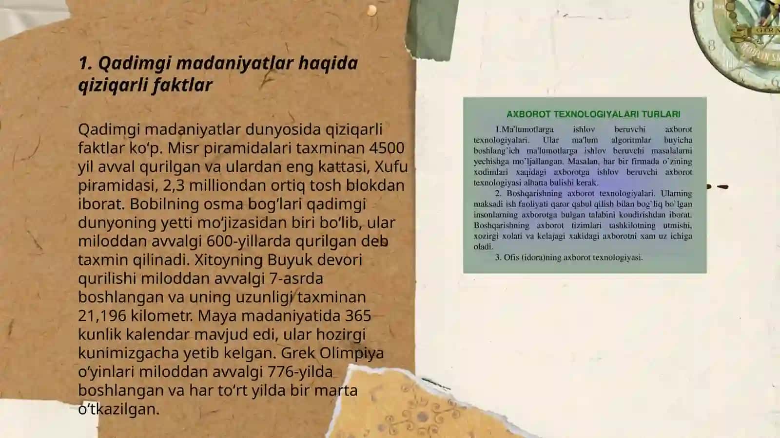 Qadimgi madaniyatlar haqida qiziqarli faktlar 3