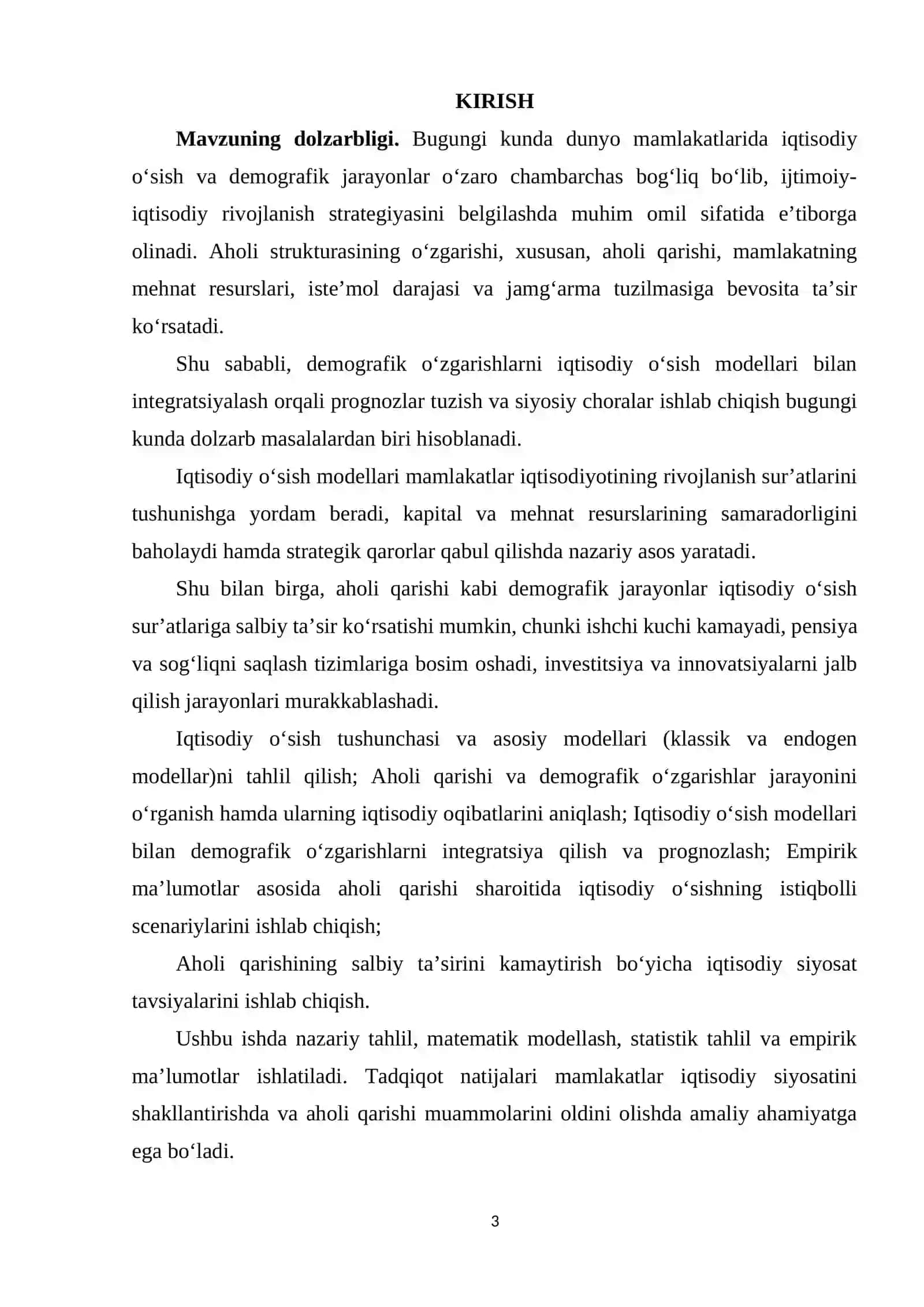 IQTISODIY O‘SISH MODELLARI VA DEMOGRAFIK O‘ZGARISHLAR (AHOLI QARISHI) 3
