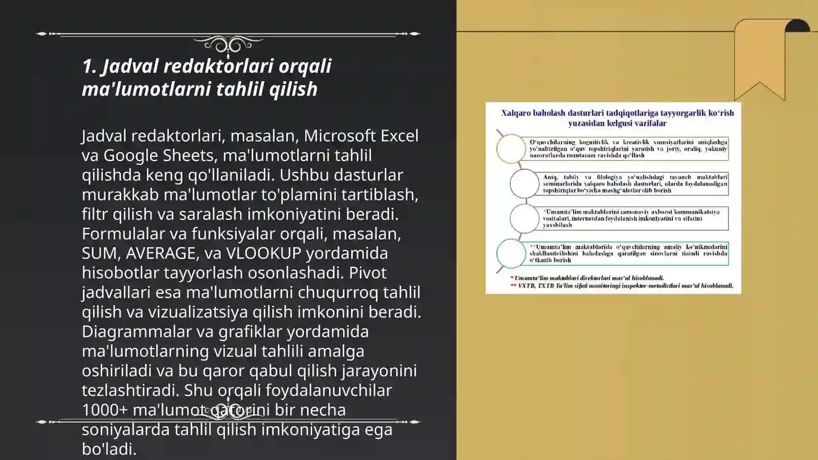 Jadval redaktorlardan iqtisodiy masalalarni yechish jarayonida foydalanish 3