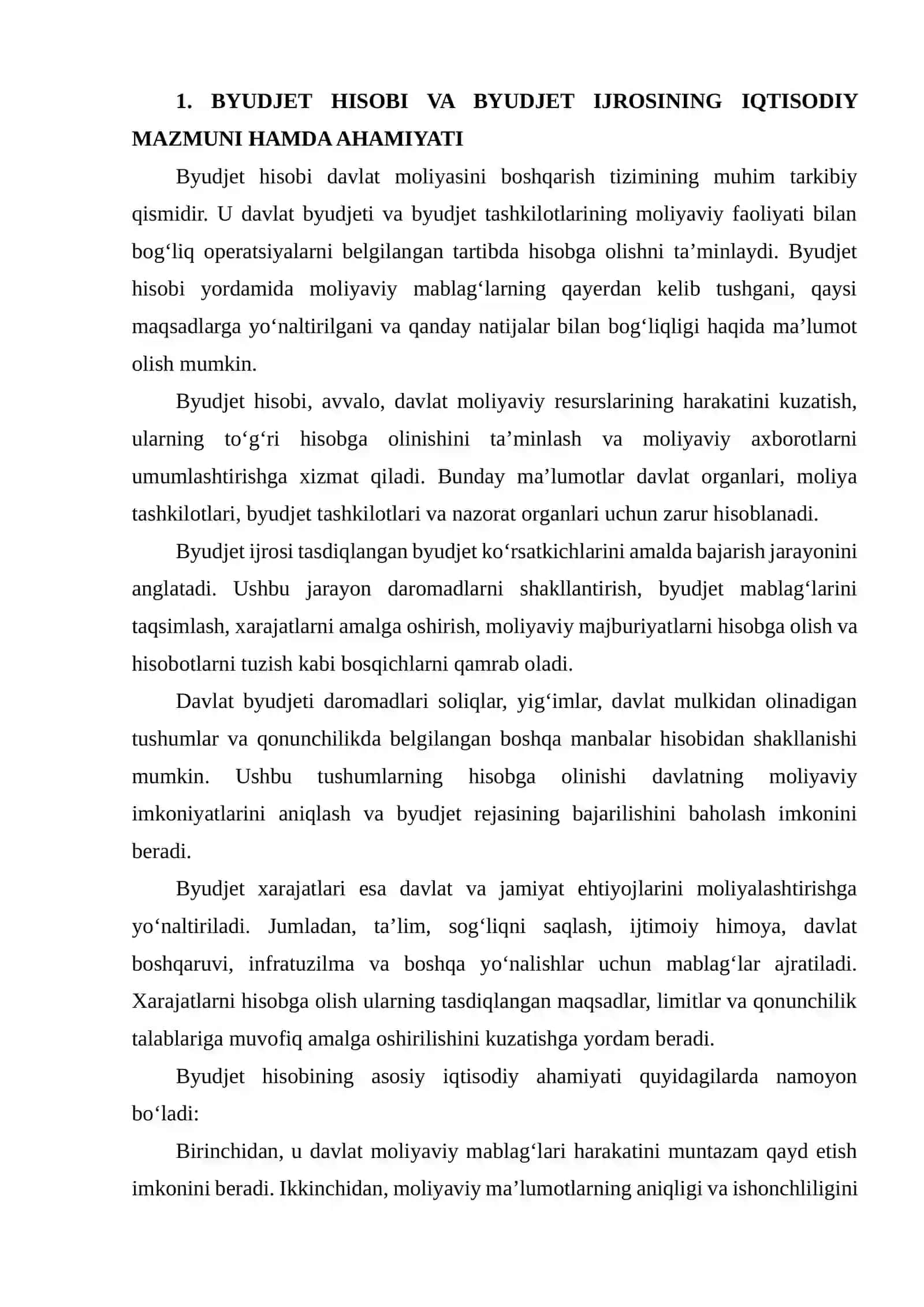 O‘QUV-ILMIY ADABIYOTLAR ASOSIDA BYUDJET HISOBINING BYUDJET IJROSI SOHASIDAGI VAZIFALARI 3