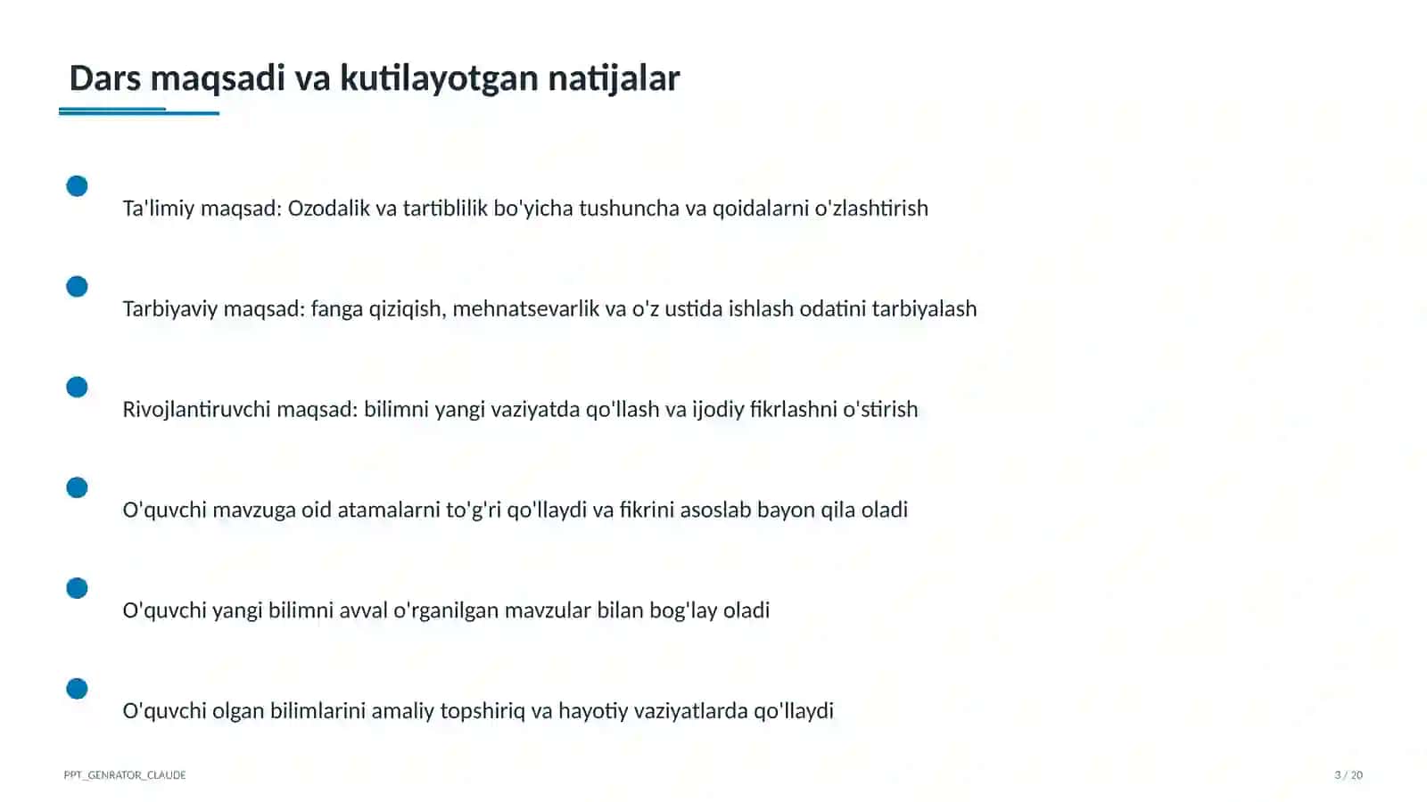 Ozodalik va tartiblilik (1-sinf) 3
