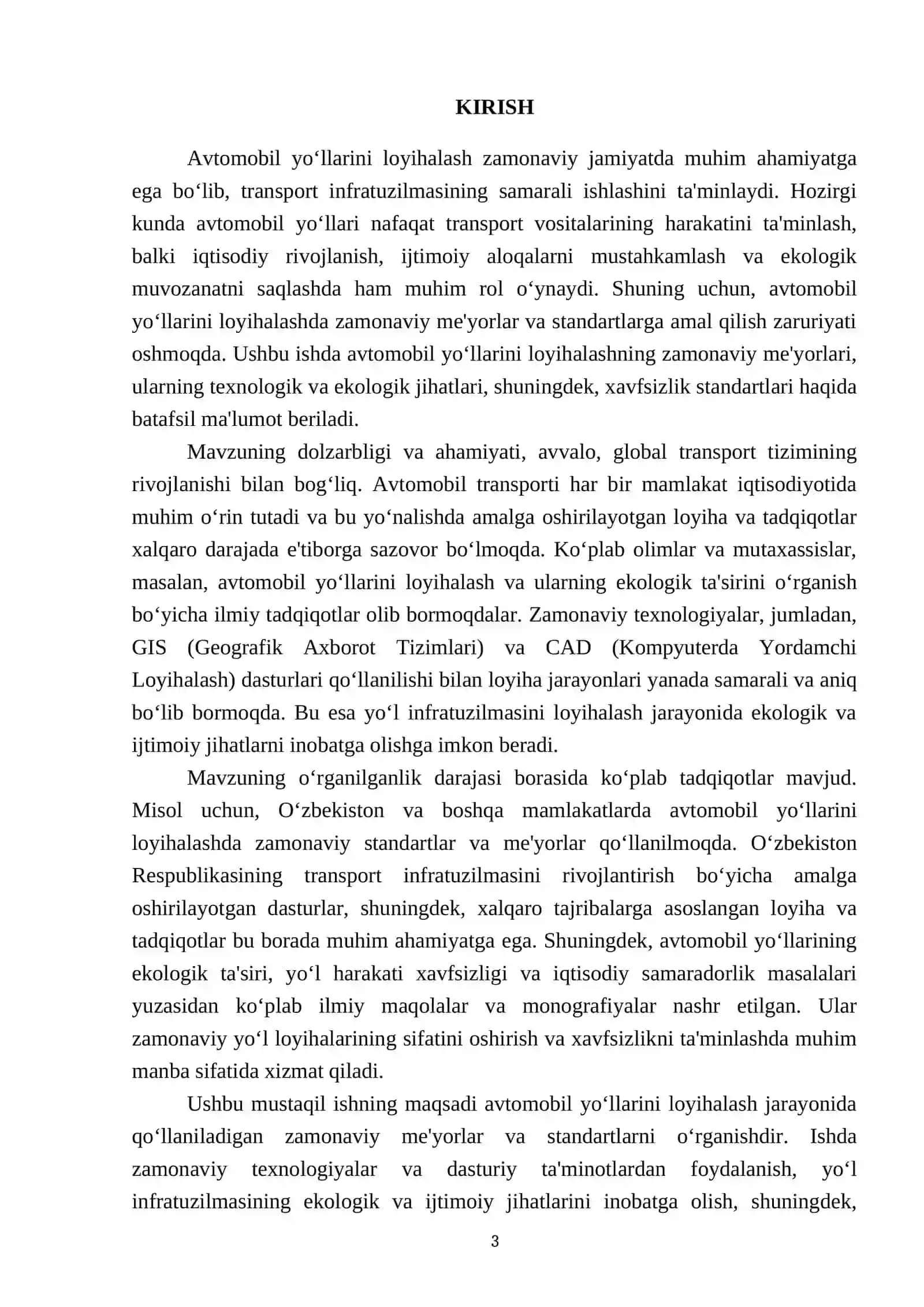 Avtomobil yo‘llarini loyihalashning zamonaviy me’yorlari 3