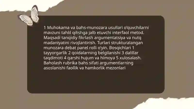 Yuqori sinflarda adabiyot o'qitishda qo'llaniladigan usullar 3