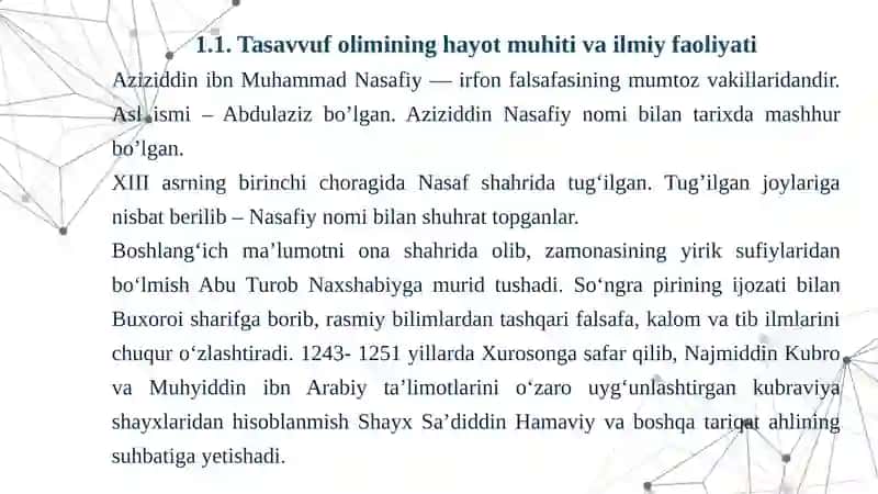 Aziziddin Nasafiyning  “Kashful-haqoyiq” asarining  manbashunoslik tahlili 3