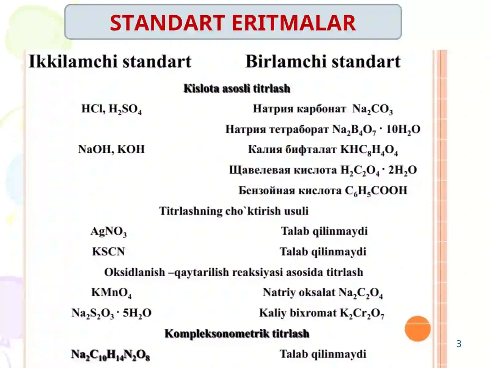 TITRLASHNING OKSIDOMETRIYA VA CHO`KTIRISH METODLARI 3