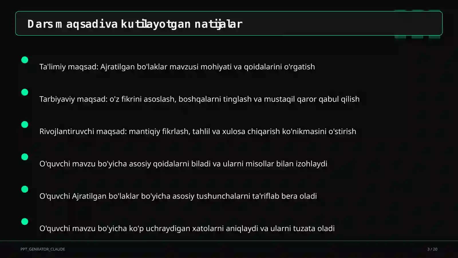 Ajratilgan bo'laklar (8-sinf) 3