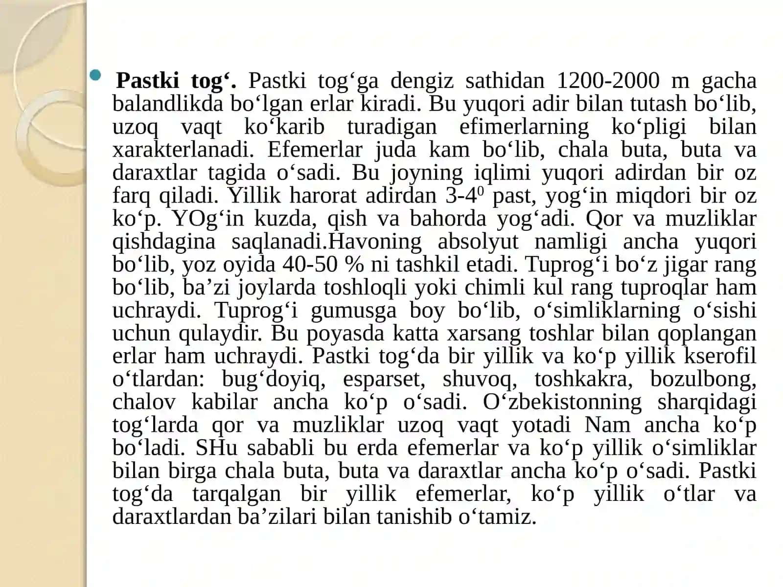 Tog‘ zonasi dorivor o‘simliklar biologiyasi va ekologiyasi 3