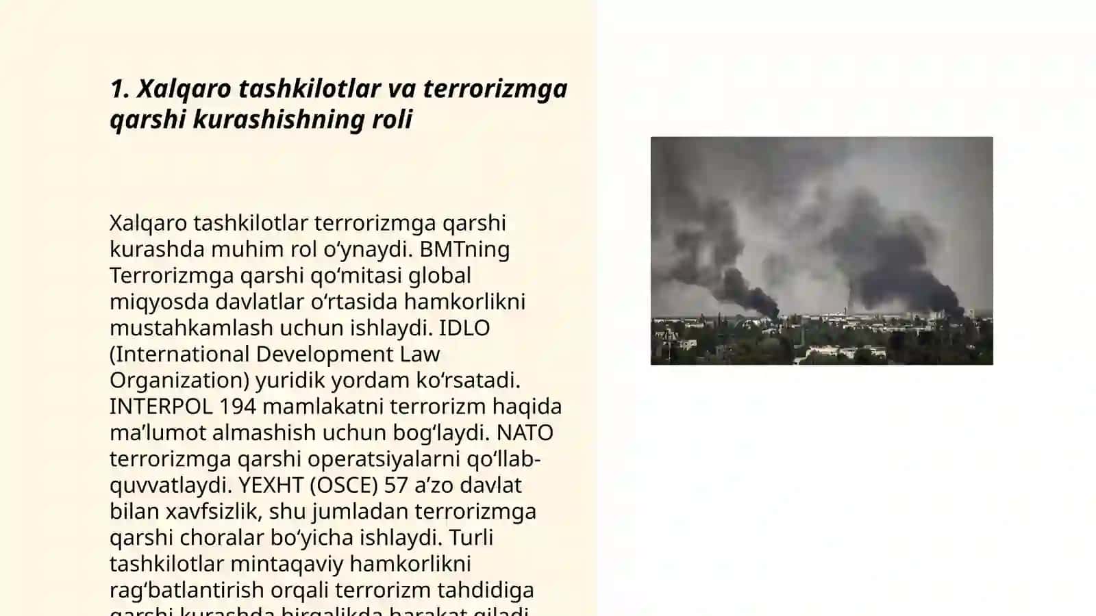 Xalqaro tashkilotlar va terrorizmga qarshi kurashishning roli 3