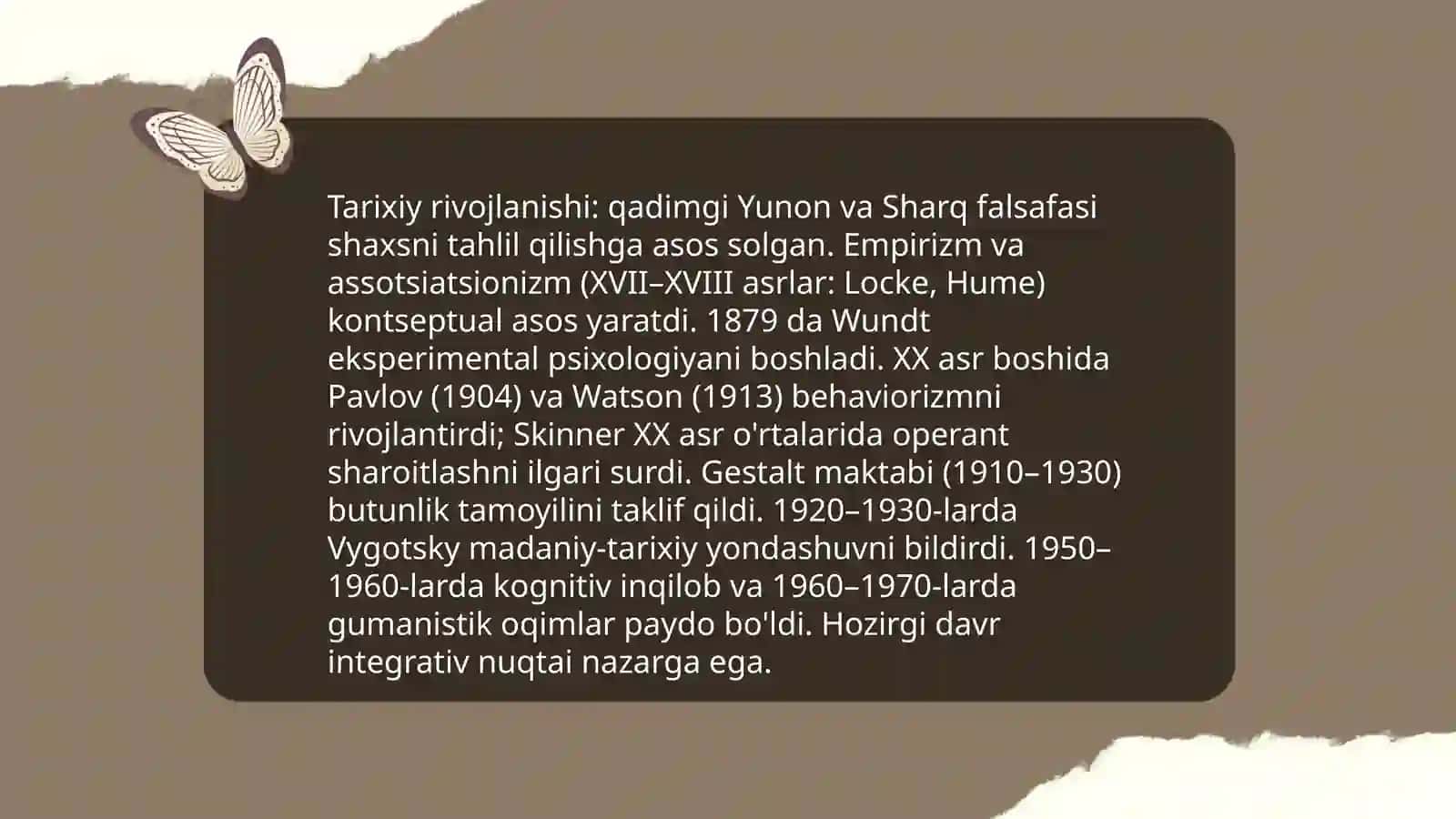 Psixologiyada shaxsning oʻrganishlar nazariyasi 3