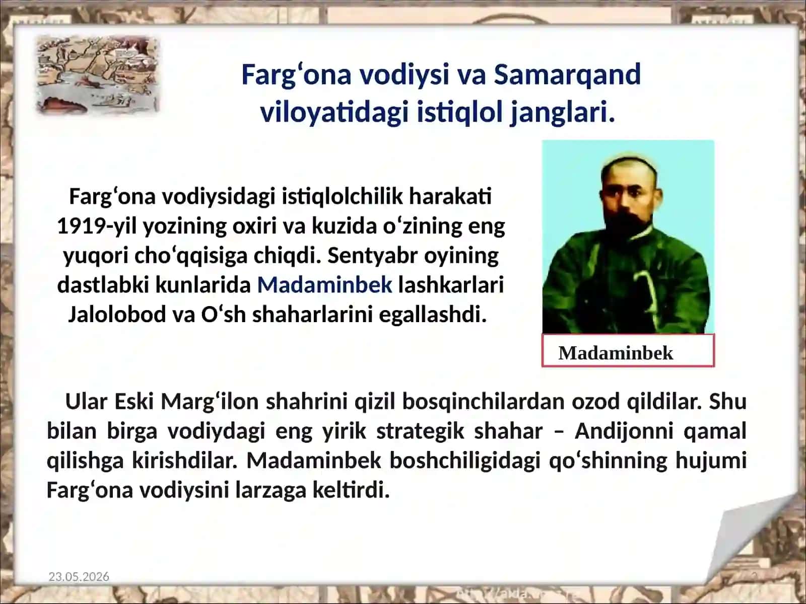 10-sinf O'zbekiston tarixi dars ishlanma. Turkiston ASSRda sovet hokimiyatiga qarshi qurolli harakatlar 3