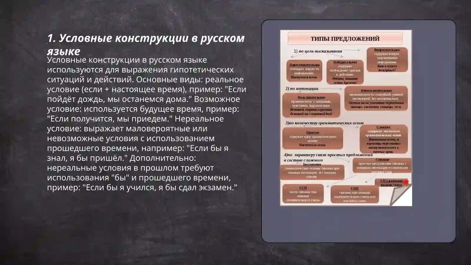 Выпажение условных отношений в простом предложении 3