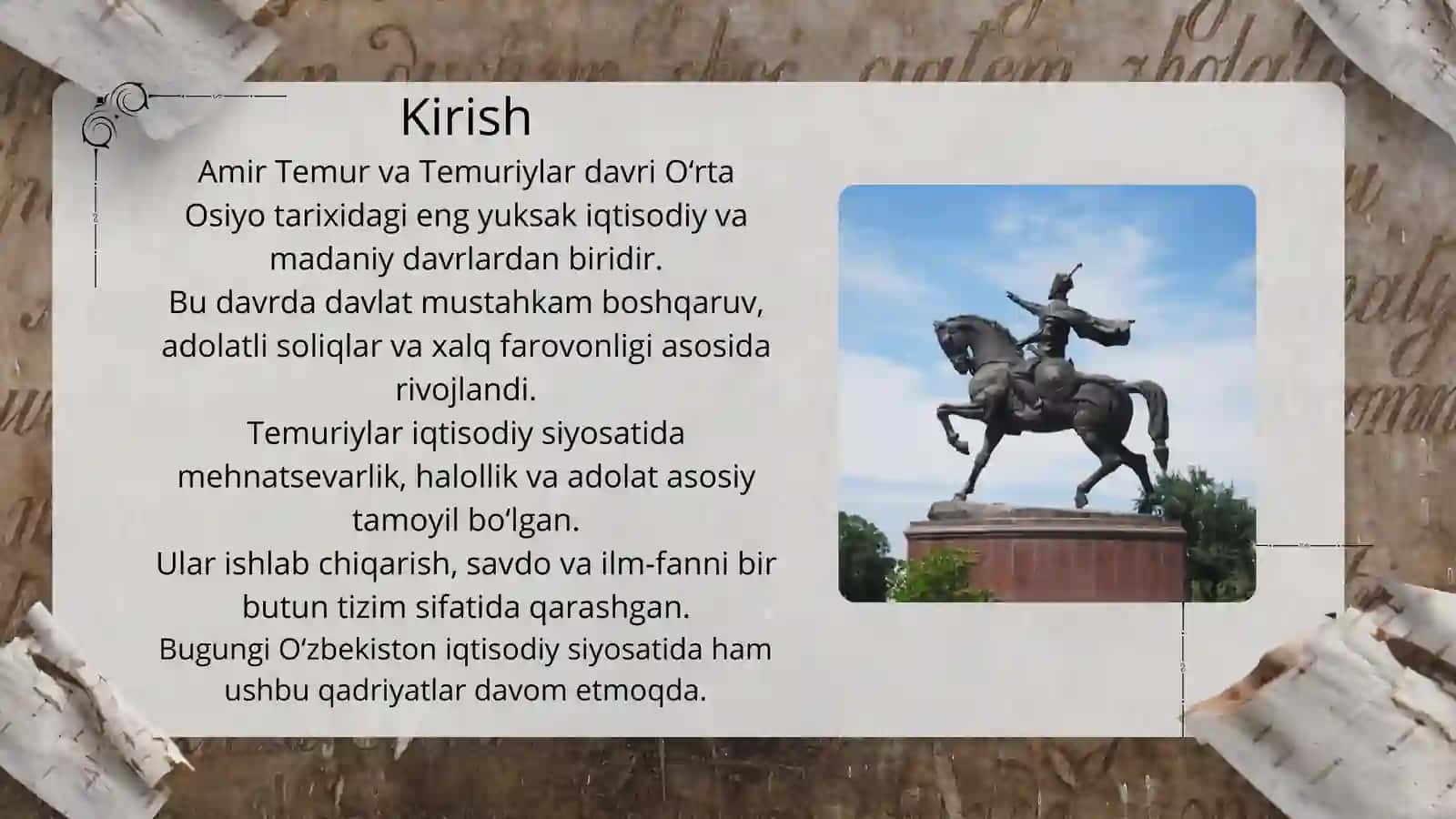 Temur va Temuriylar davridagi iqtisodiy siyosatning hozirgi davr uchun ahamiyati 3