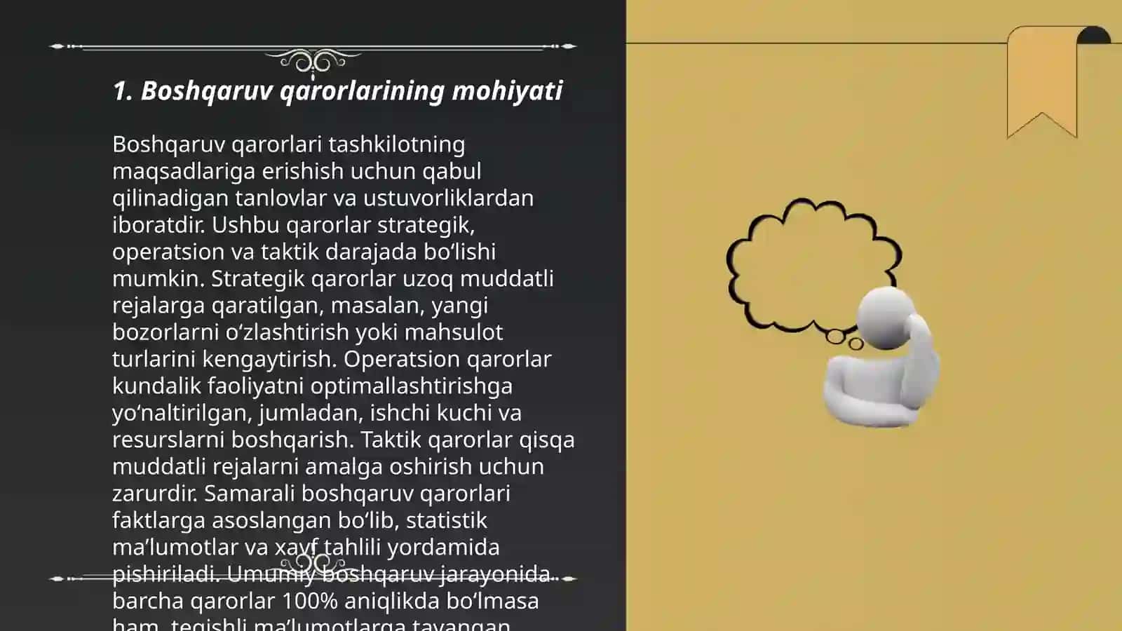 Boshqaruv qarorlarning mohiyati turlari va turkumlanishi 3
