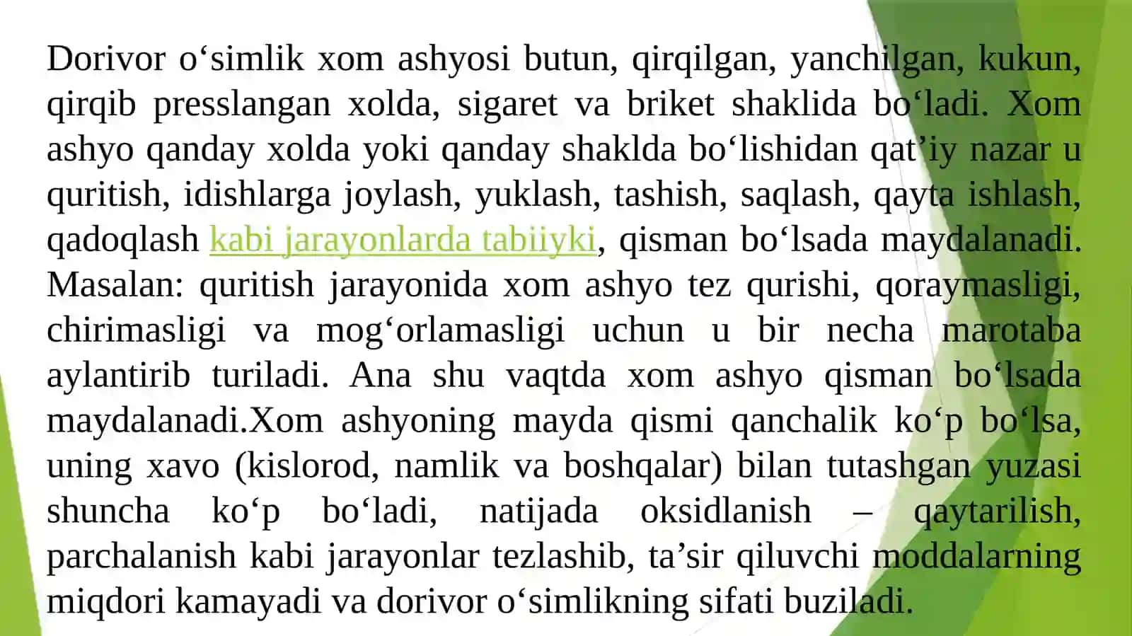 Dorivoro‘simlik xom-ashyolari yaratish texnologiyasi 3