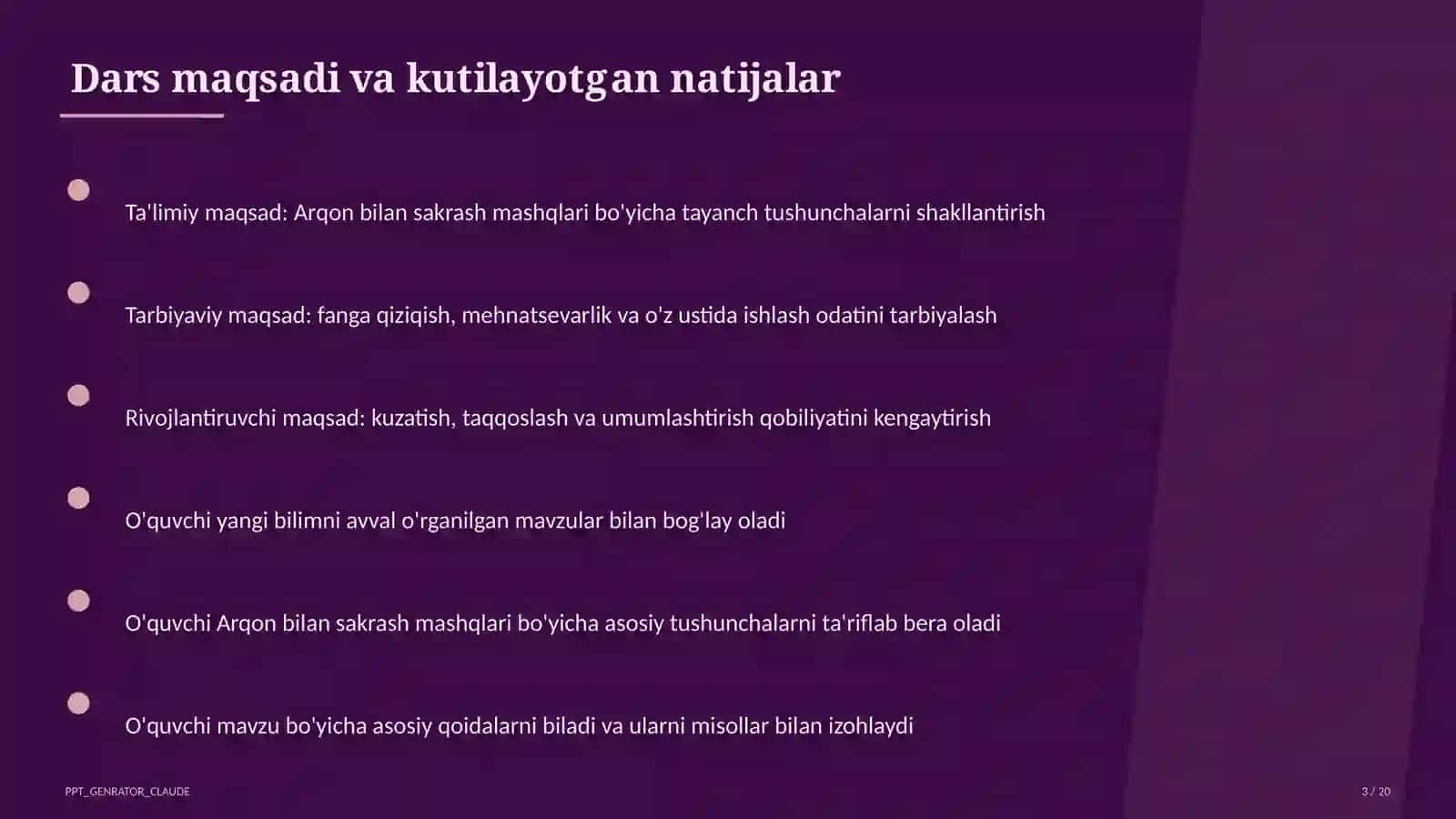 Arqon bilan sakrash mashqlari (3-sinf) 3