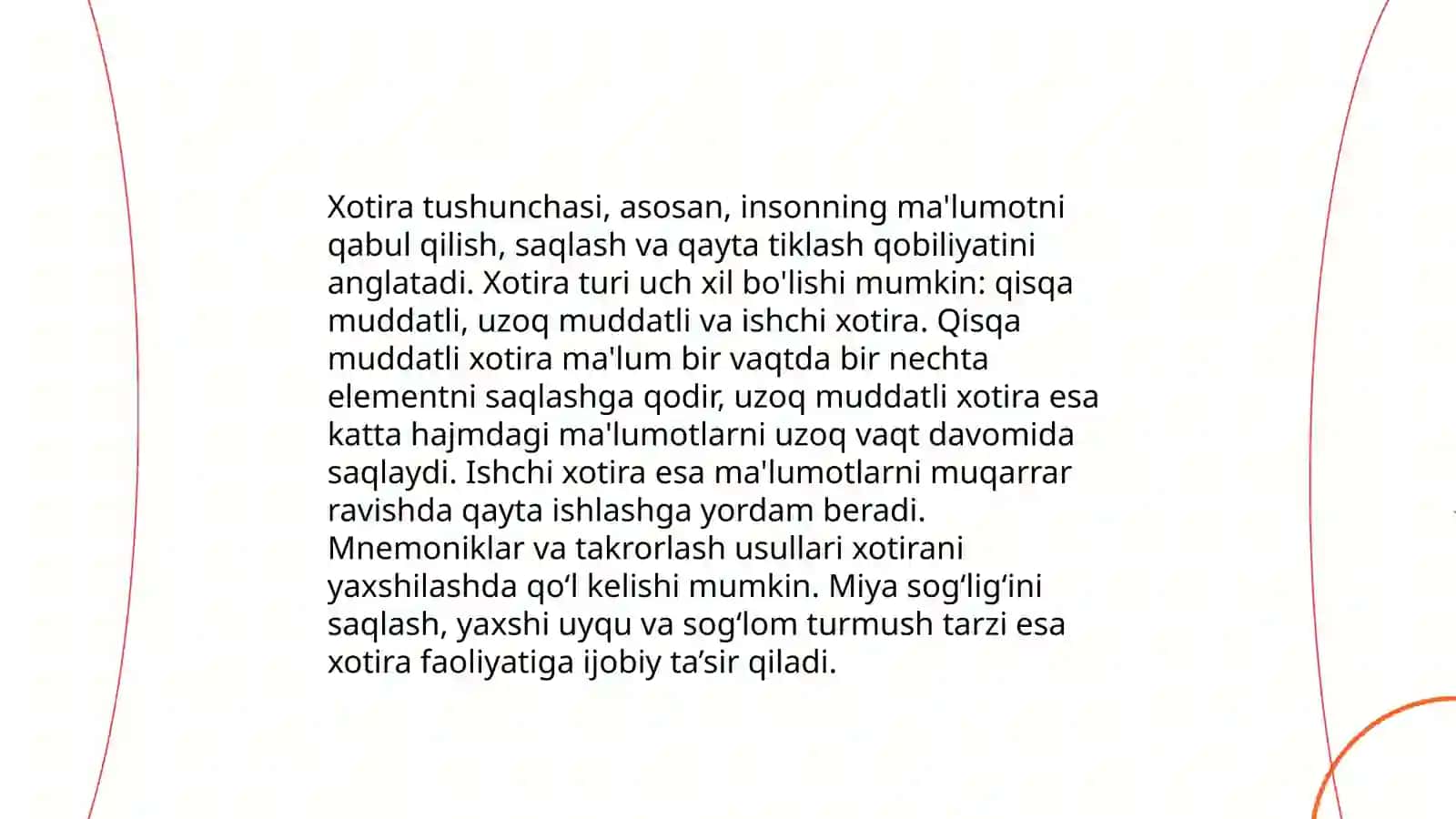 Xotira va uning nerv-fiziologik asosi 3