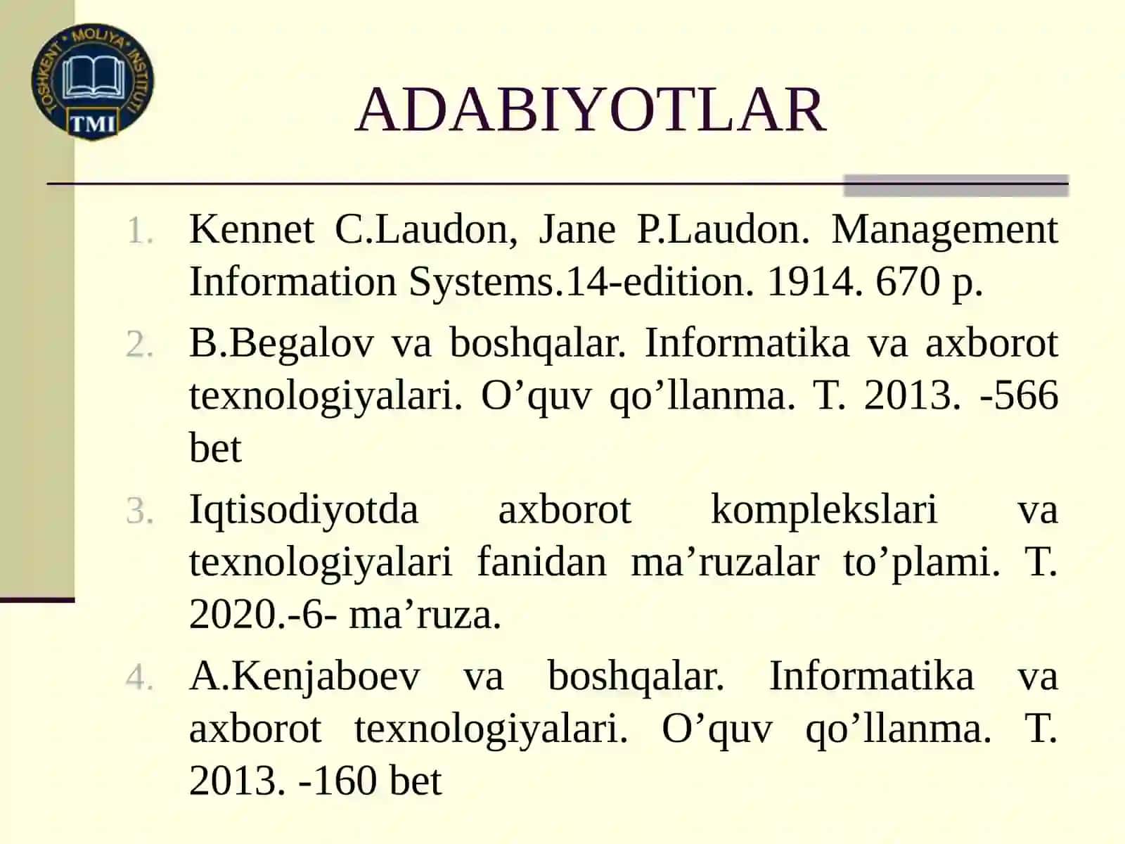 Avtomatlashtirilgan axborot tizimlari 3