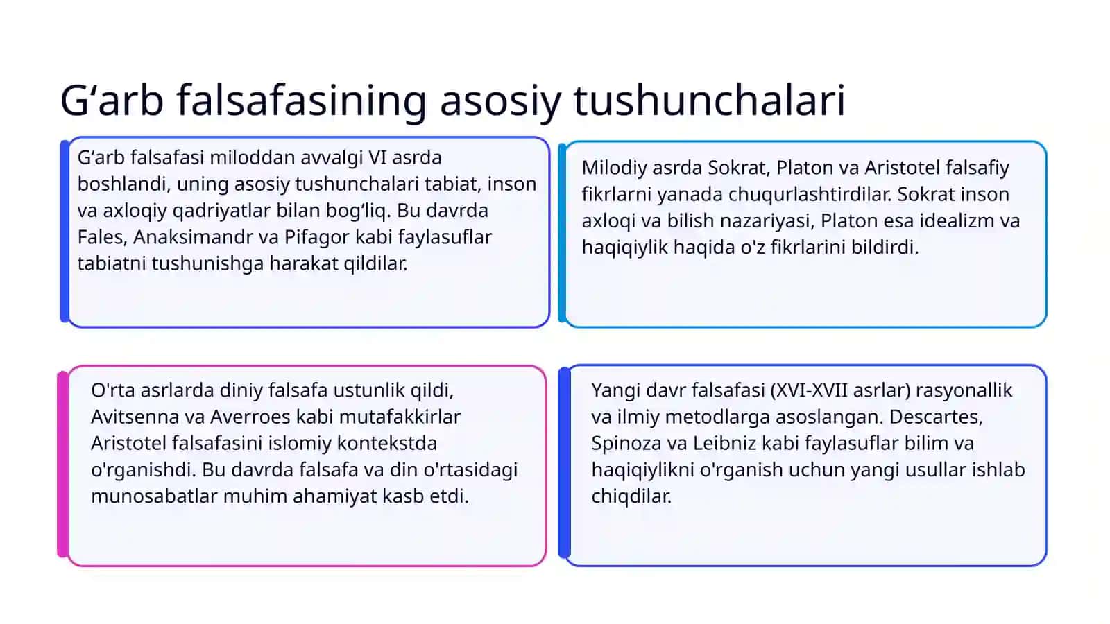 Gʻarb falsafasi faylasiflarini gaplari 3