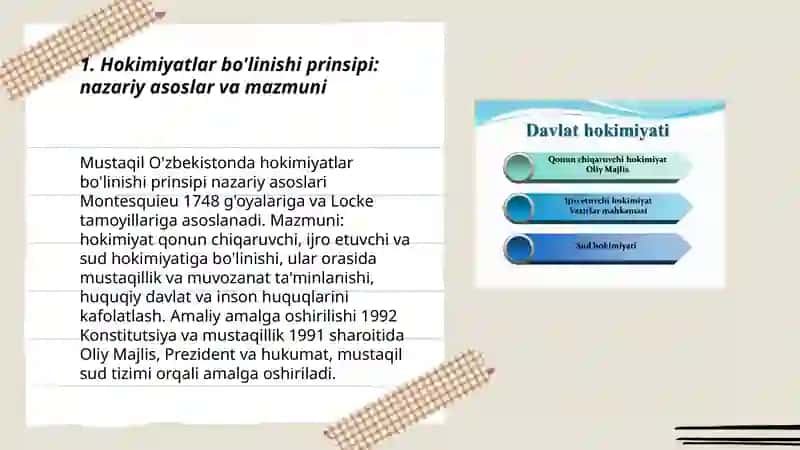 Hokimiyatlar bo'linishi prinsipi 3
