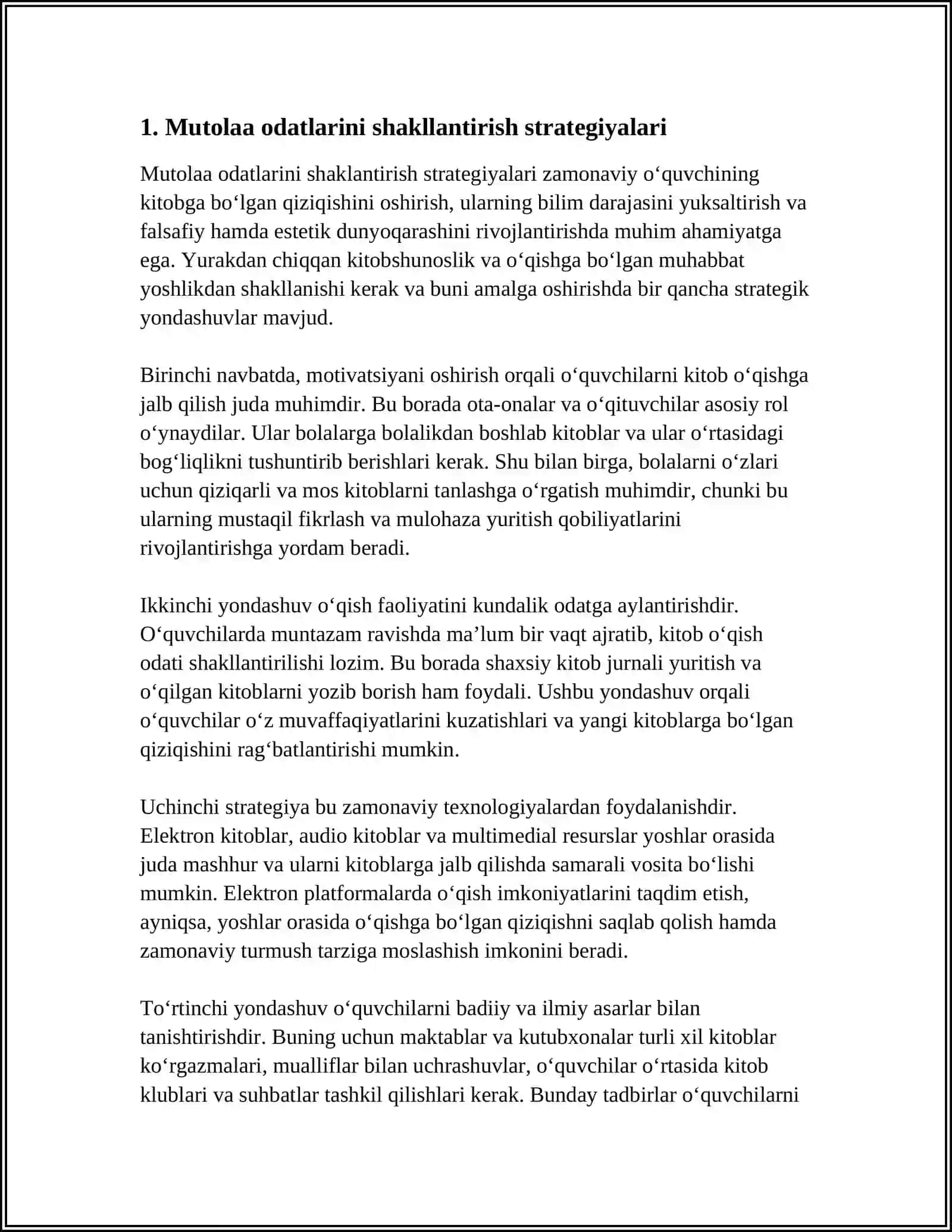 MUTOLAA MADANIYATINI RIVOJLANTIRISH TRENINGLARI 3