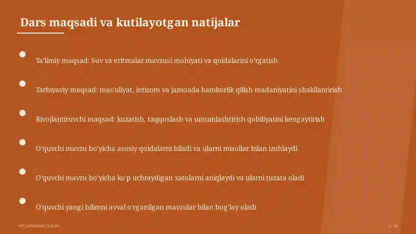 Kimyo (7–11) — takrorlash darsi uchun 3