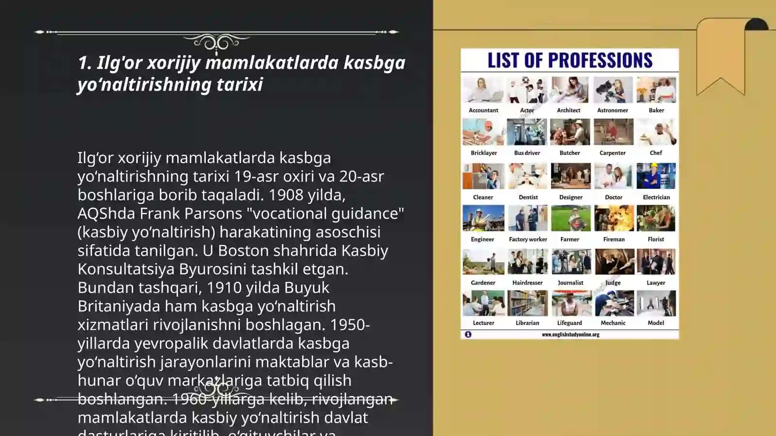 Ilg'or xorijiy mamlakatlarda kasbga yo‘naltirishning tarixi 3