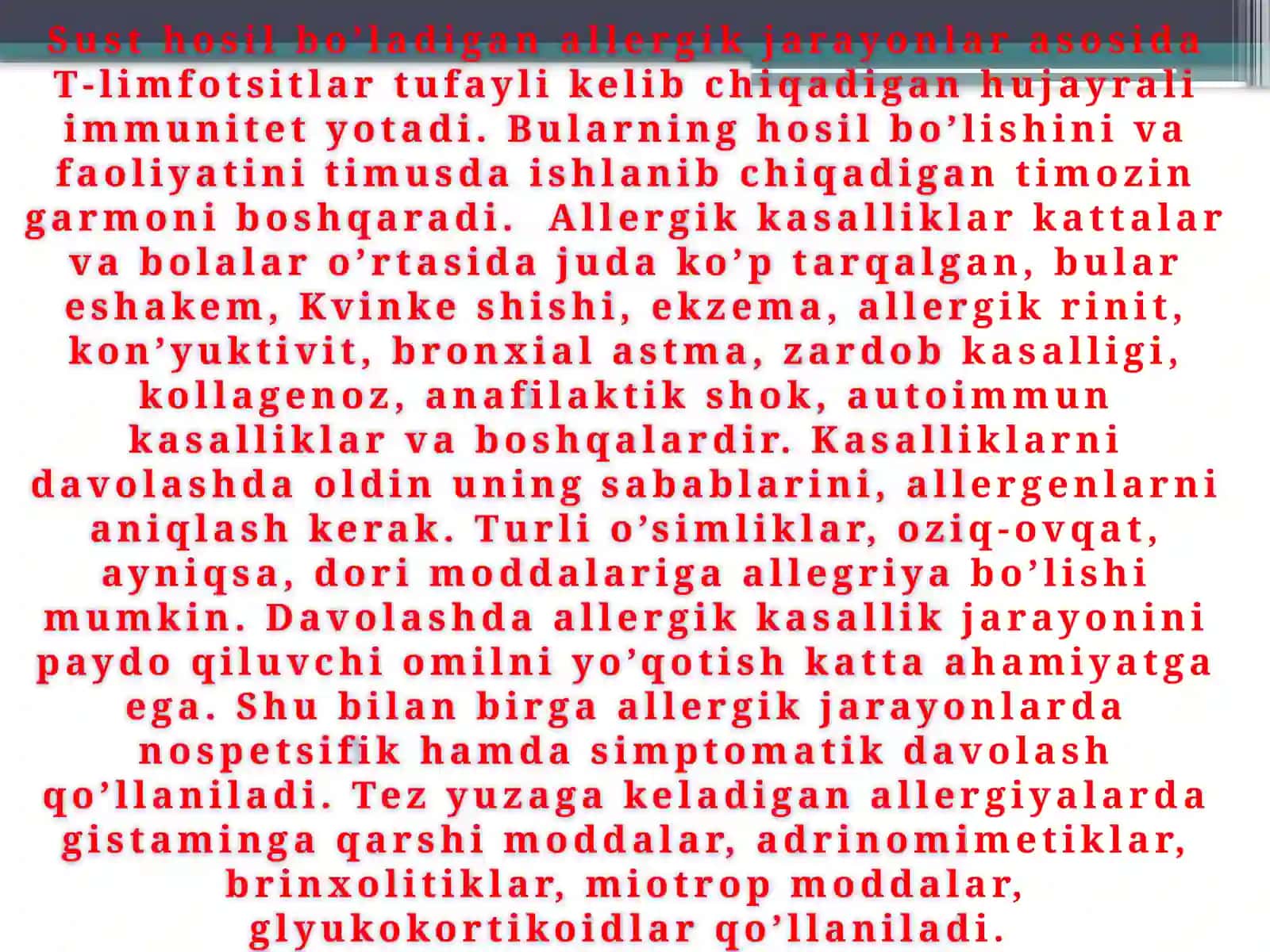 Bolalarda allergik kasalliklar farmakologiyasi 3