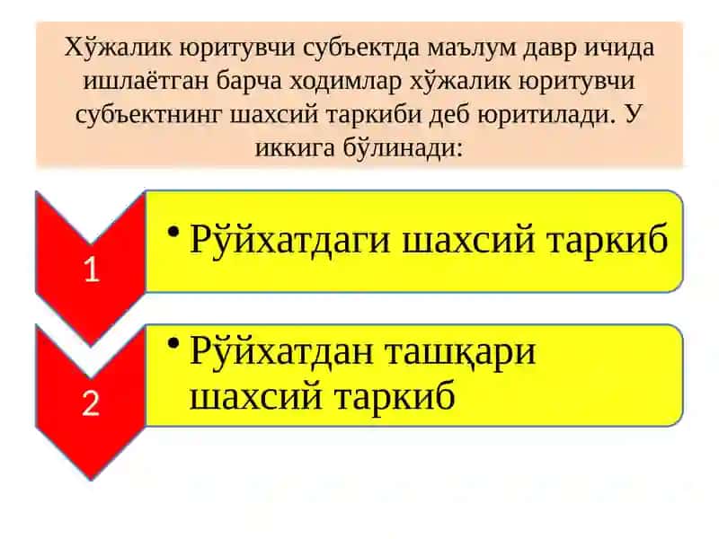 Меҳнат ва иш ҳақини ҳисобга олишнинг асосий вазифалари 3