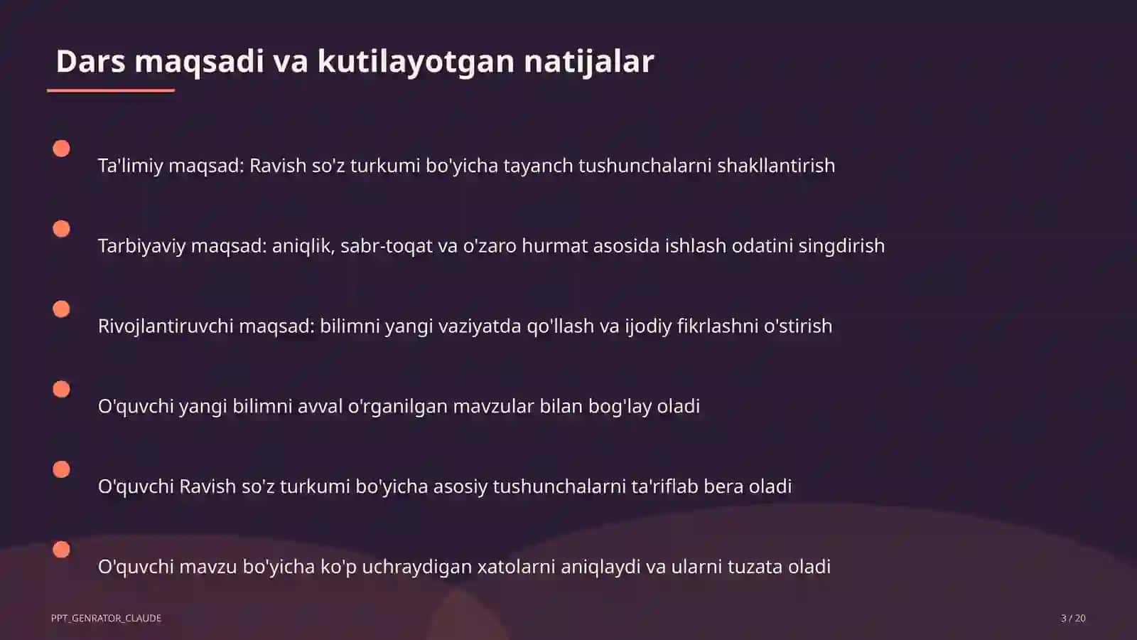 Ravish so'z turkumi (7-sinf) 3