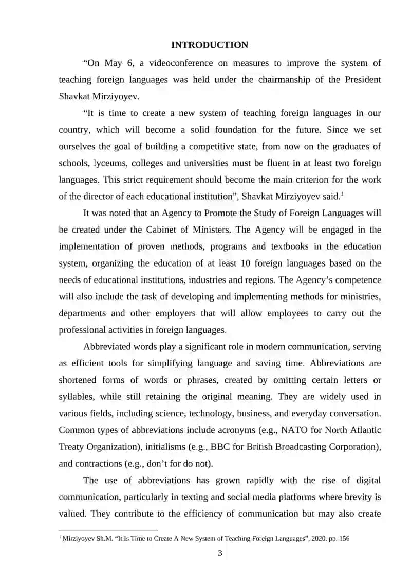 Abbreviated words 3
