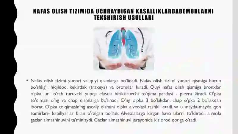 Nafas olish a’zolari tizimini baholash 3