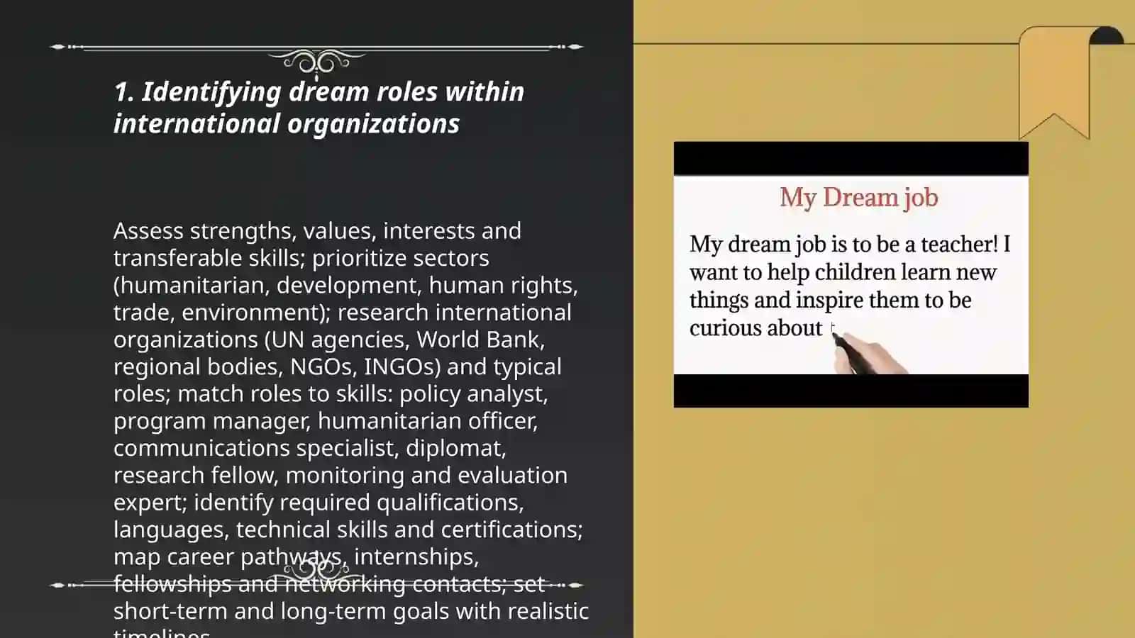 My Dream Job and CV Preparation for International Organizations 3