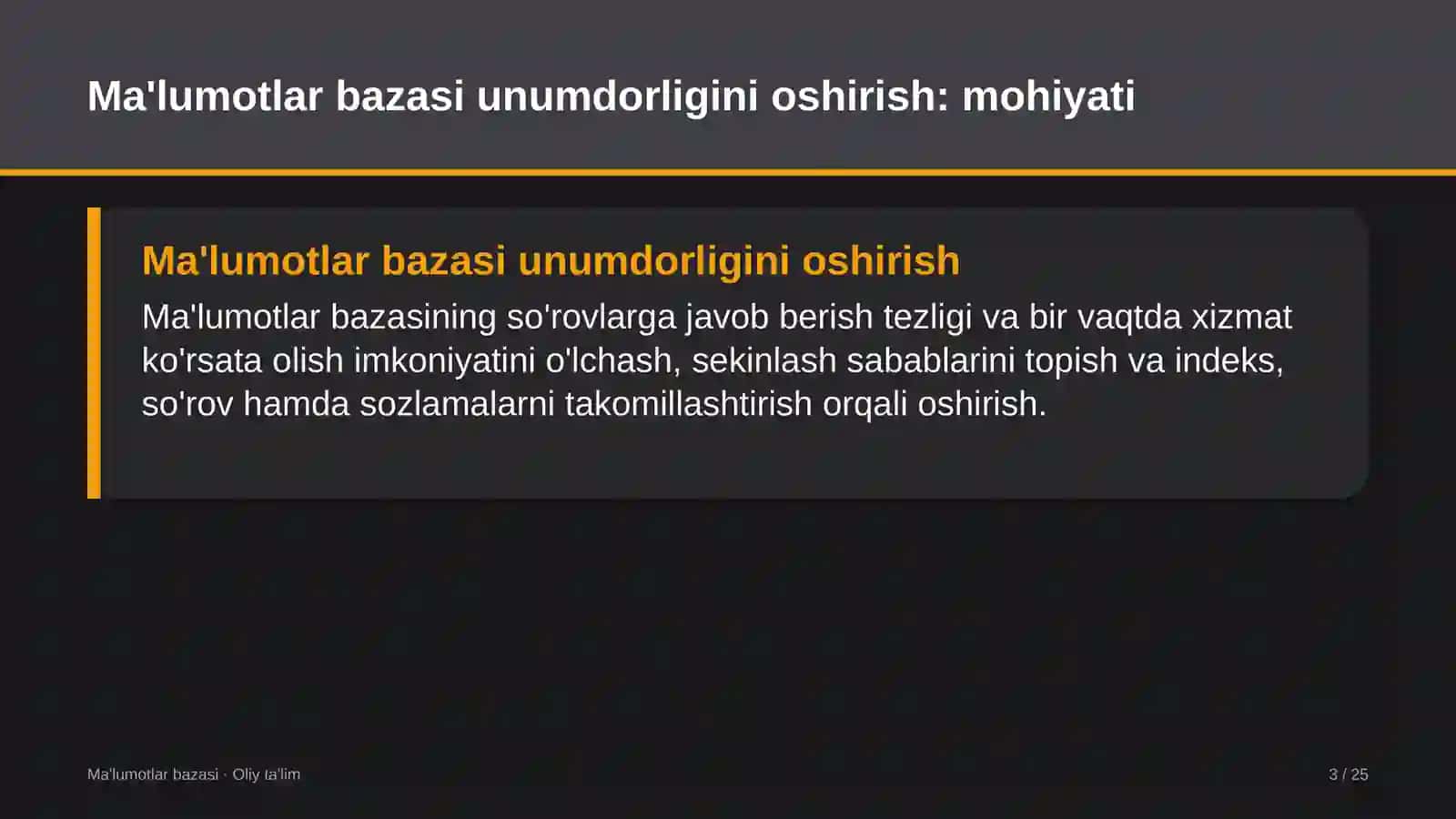 bolalar o'smirlar sport maktablarida ma'lumotlar bazasi unumdorligini oshirish 9908 3