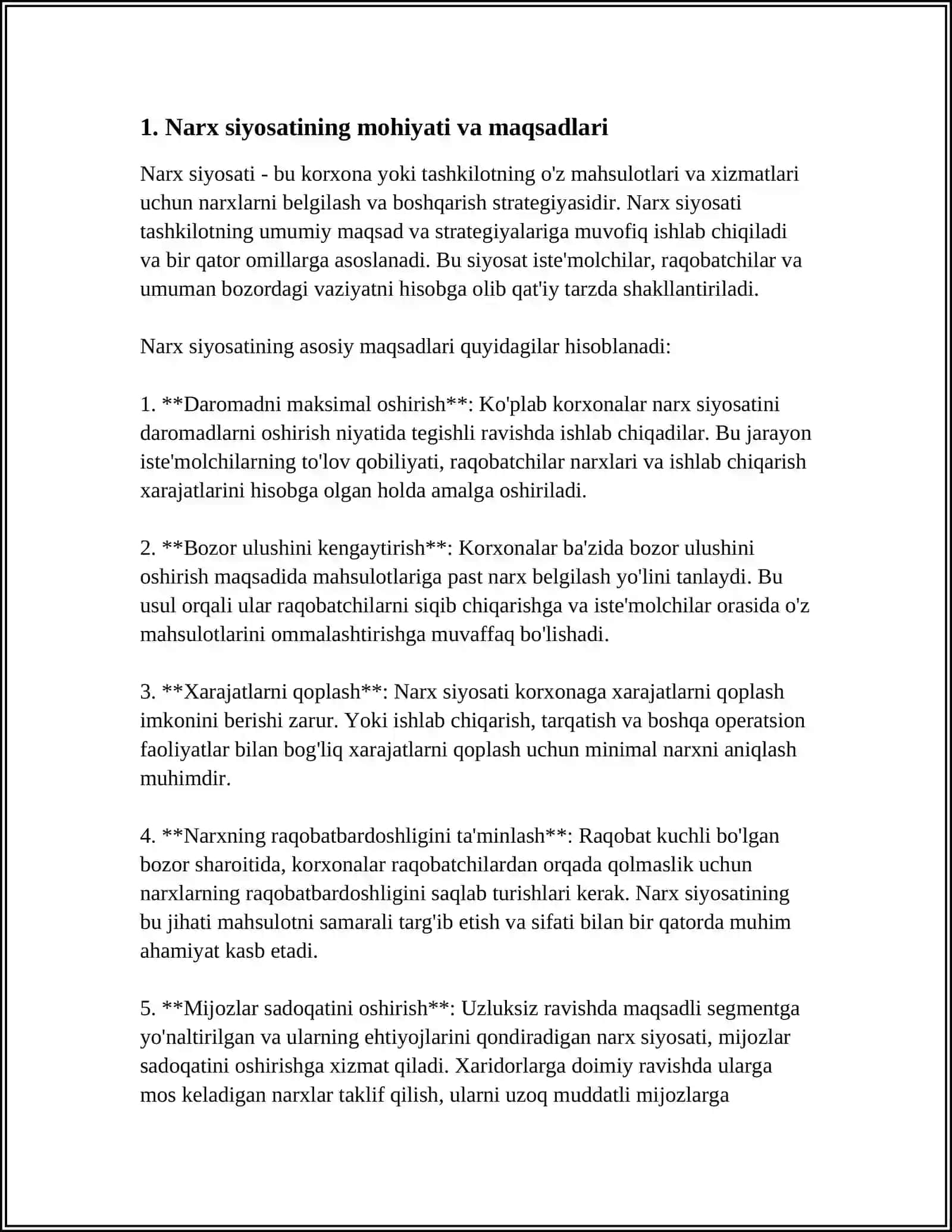 BOZOR IQTISODIYOTIGA O'TISH DAVRIDA DAVLATNING NARX SIYOSATI 3