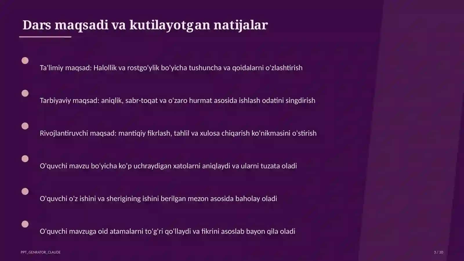 Halollik va rostgo'ylik (2-sinf) 3