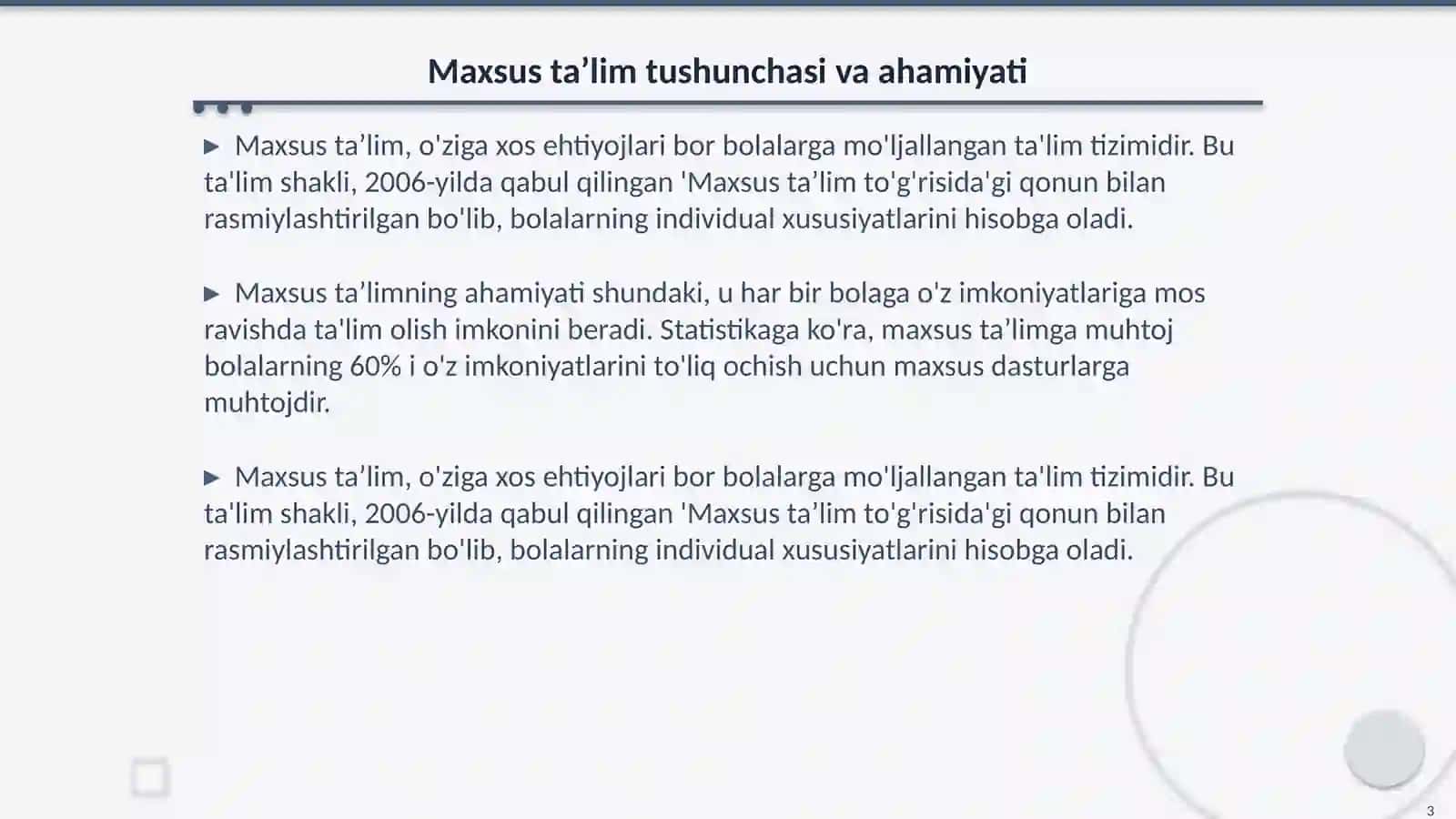 Maxsus taʼlim tushunchasi va ahamiyati 3