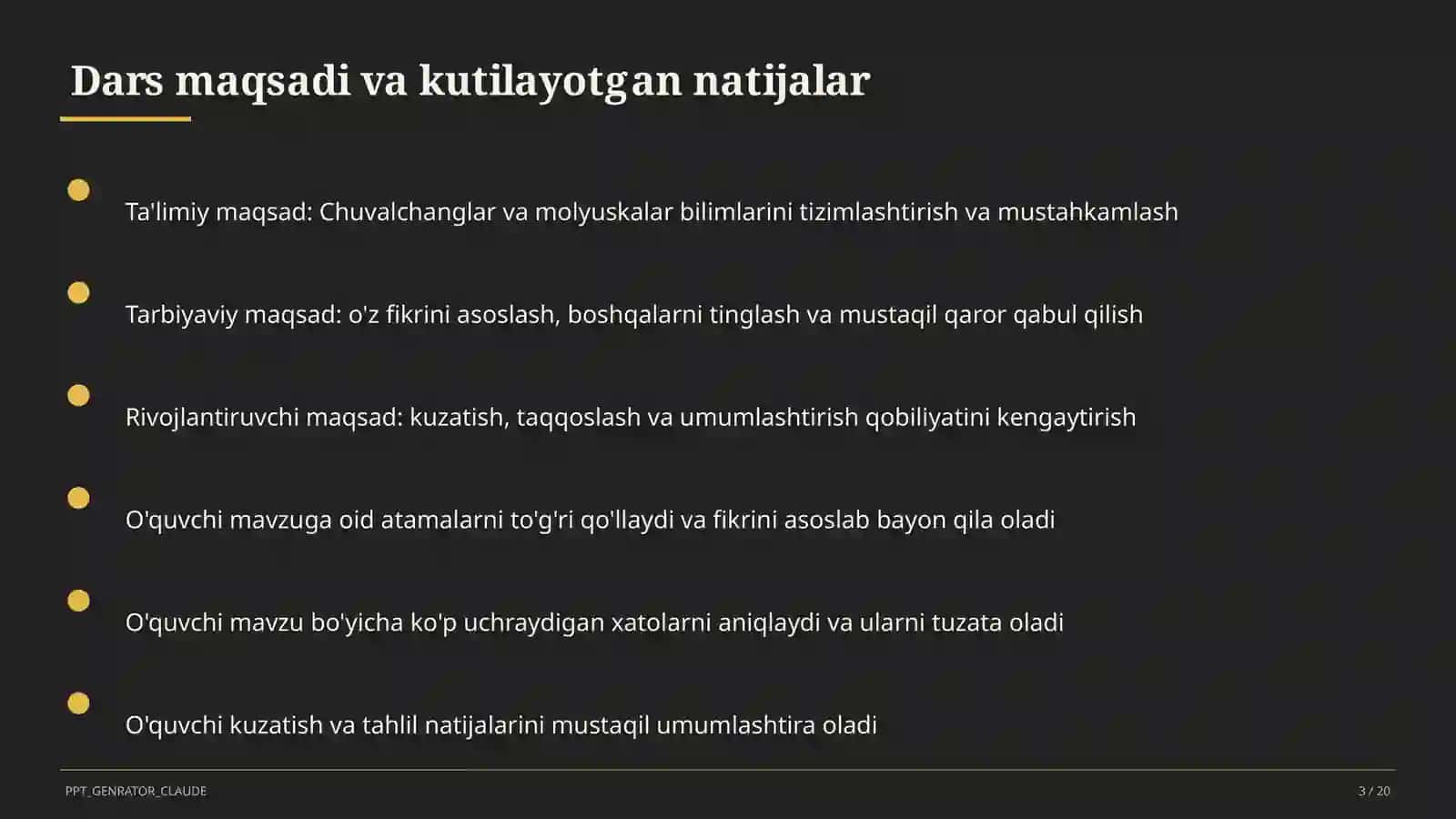Chuvalchanglar va molyuskalar (7-sinf) 3