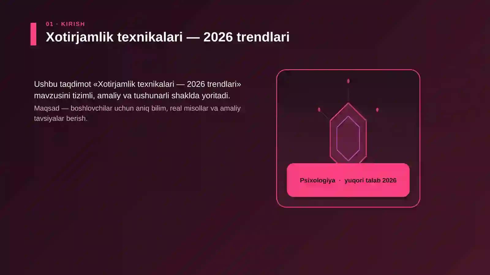 Xotirjamlik texnikalari — 2026 trendlari 3
