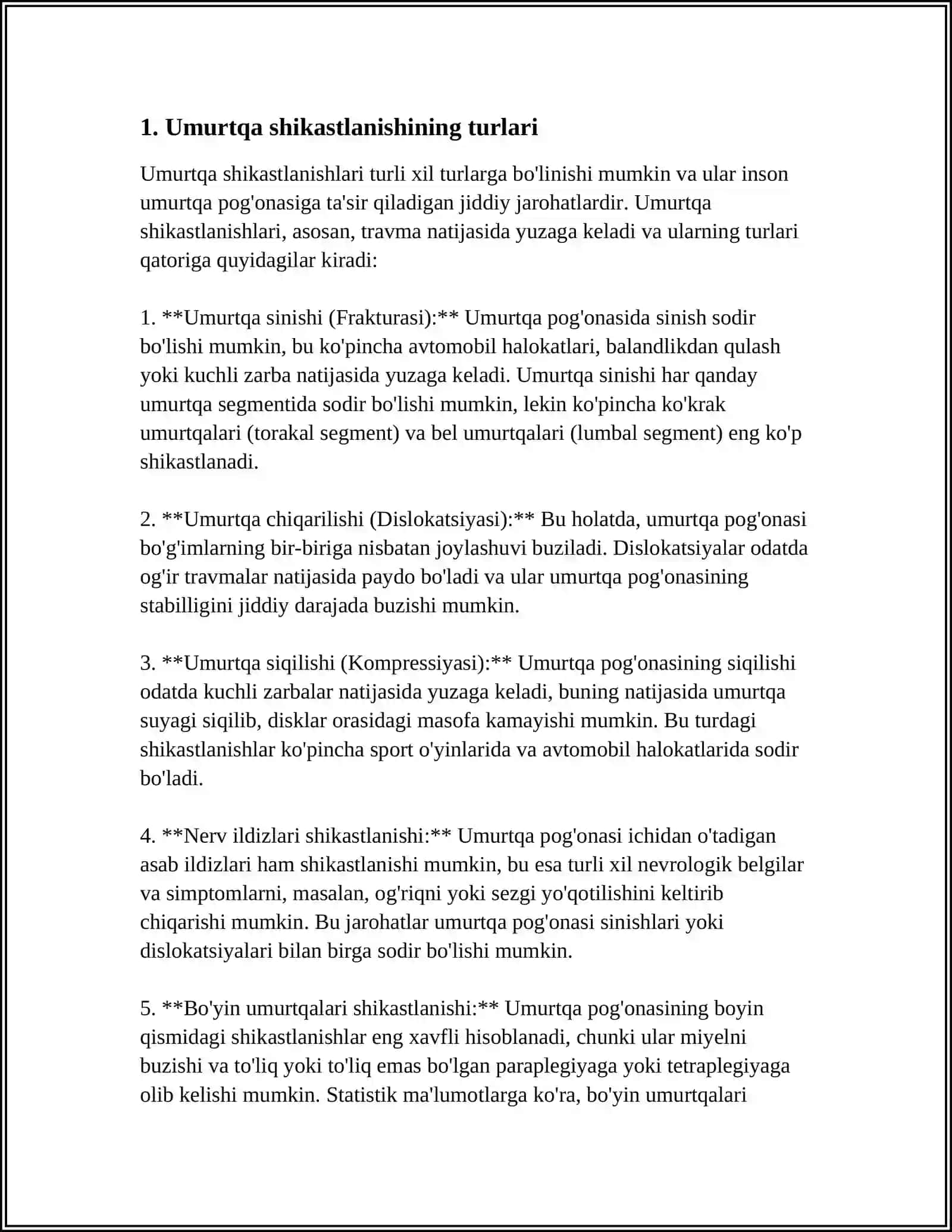 UMURTQALARNING SHIKASTLANISHIDA BIRINCHI YORDAM 3