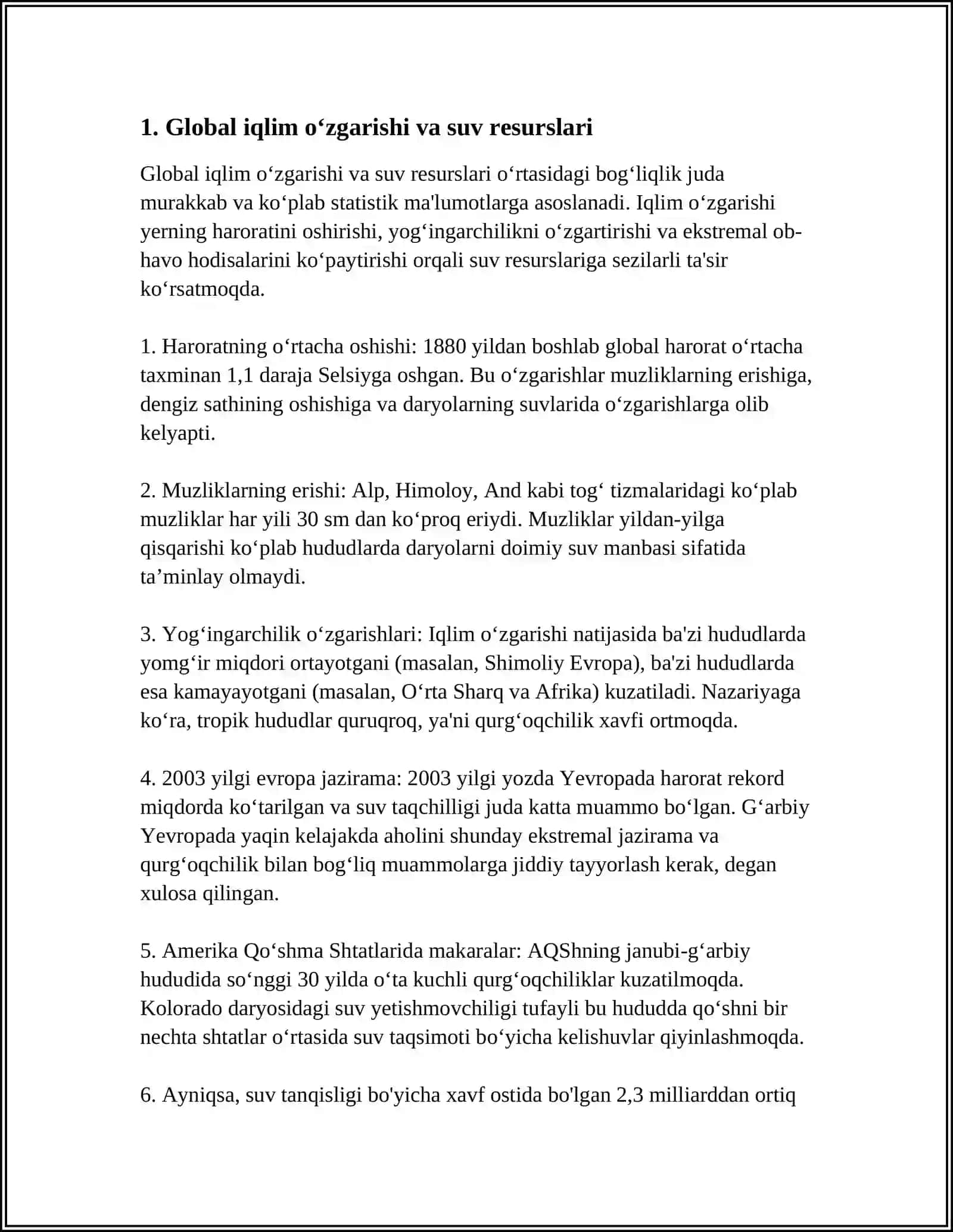 IQLIM O‘ZGARISHIGA SUVNING TA‘SIRI 3