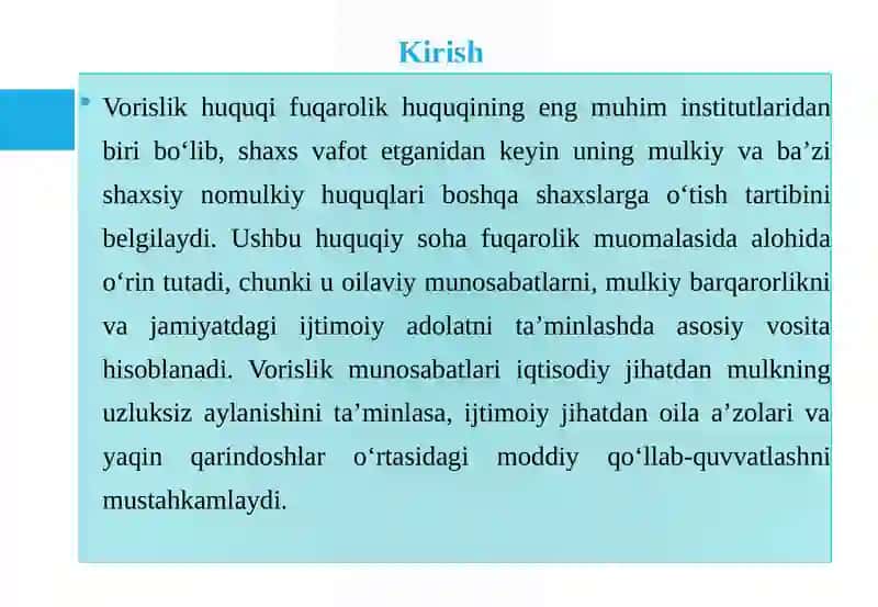 Vorislik huquqi 3