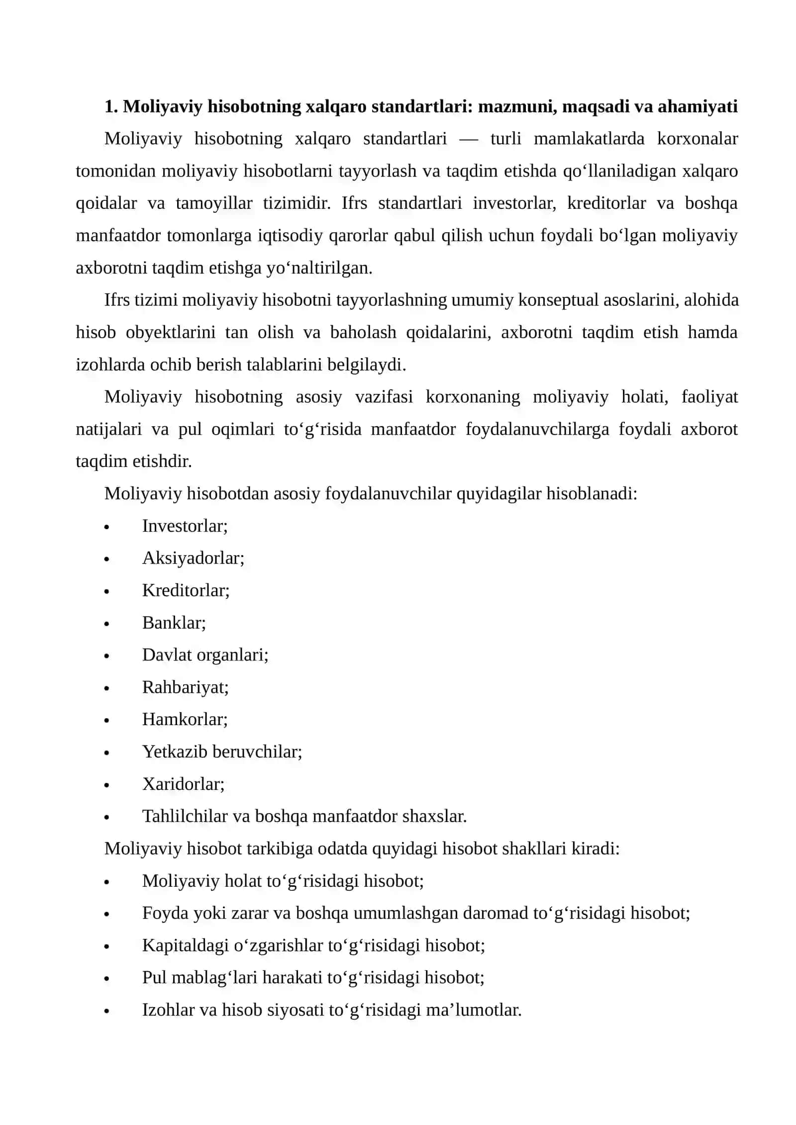 Moliyaviy hisobot va auditning xalqaro standartlari o‘zaro aloqadorligi 3