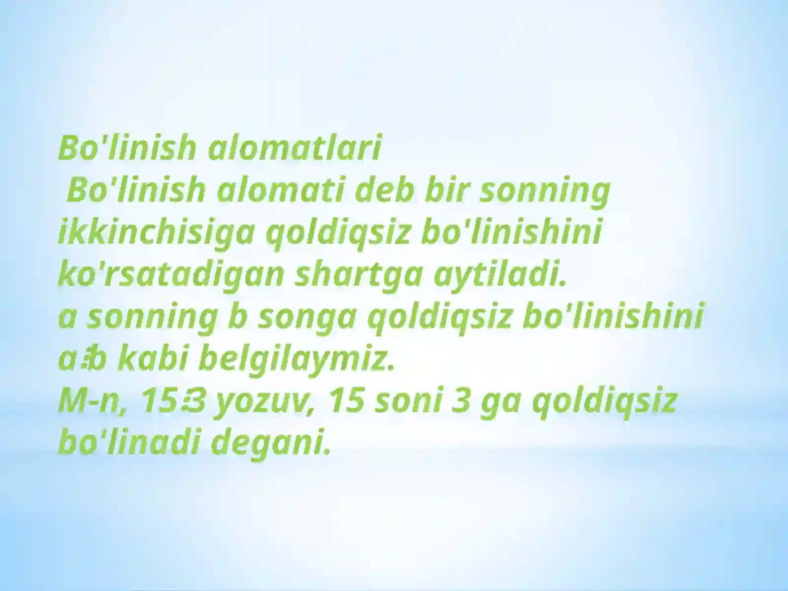 Bo‘linish alomatlari 3