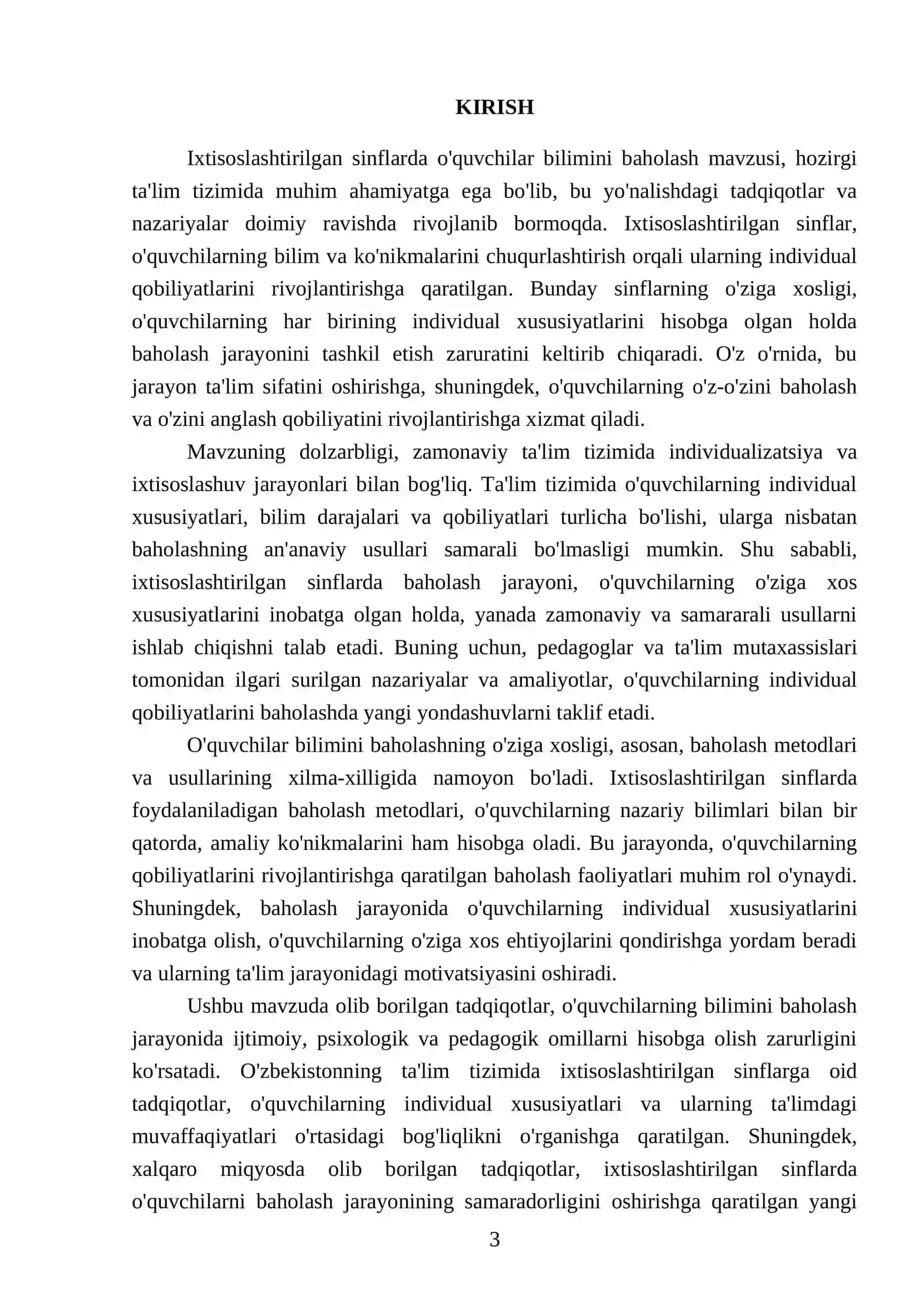 Ixtisoslashtirilgan sinflarda o'quvchilar bilimini baholashning o'ziga xosligi 3