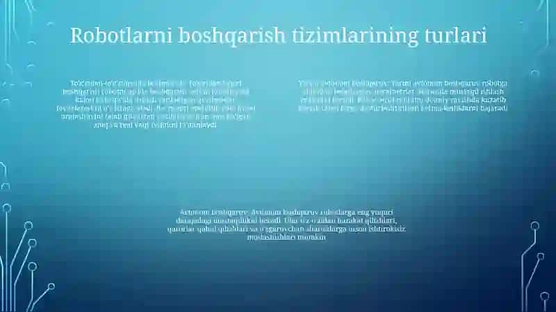 Robotlarni Boshqarish Tizimlari 3
