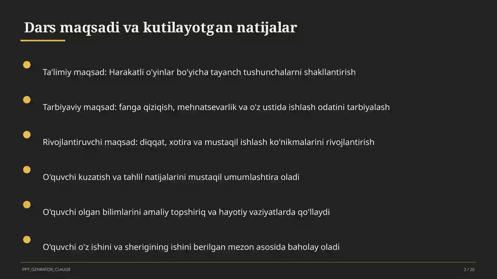 Harakatli o'yinlar (1-sinf) 3